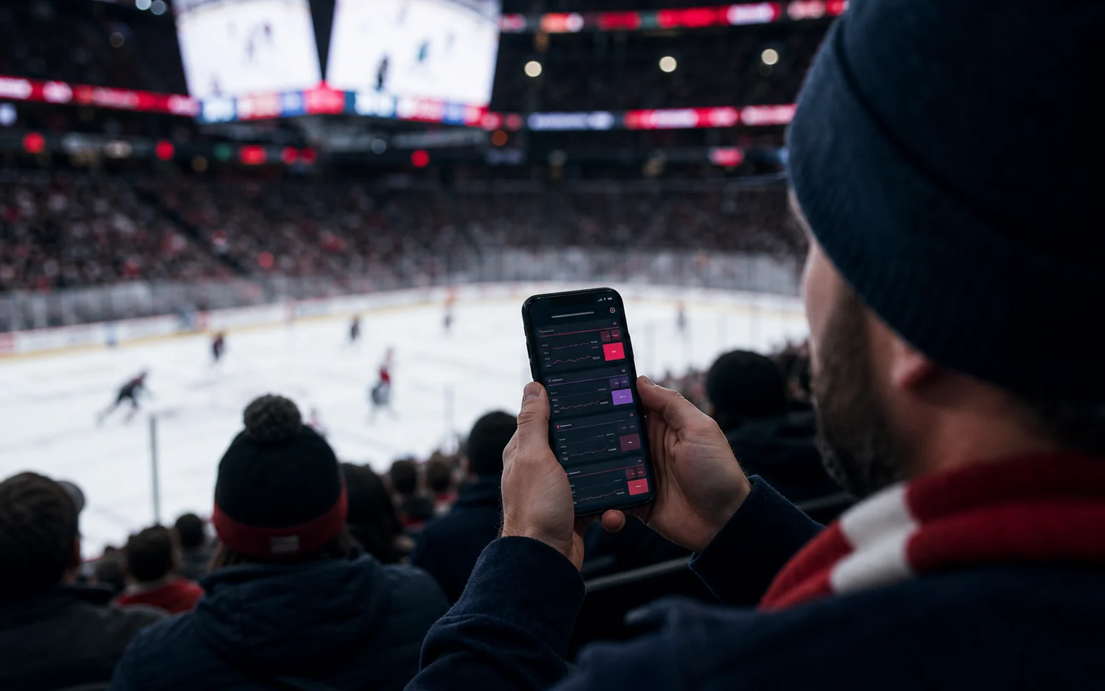 Live betting at a hockey game